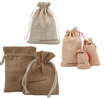 bolsas de yute con pitas ajustables