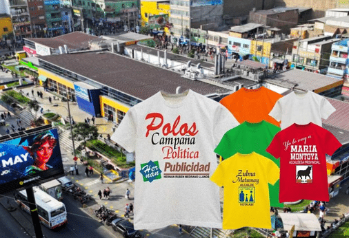 polos para campaña política en Gamarra